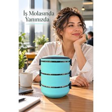 Milas Toptan Taşıma Saplı Üç Katlı Beslenme Kutusu Sızdırmaz Kapaklı