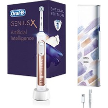 Ceylan Adam Diş Fırçası, Genius x Yapay Zeka Destekli Şarj Edilebilir, Özel Seri Rosegold + Seyahat Kabı