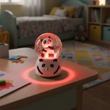 TCX Eğlenceli Panda Figürlü Müzikli Kar Küresi LED