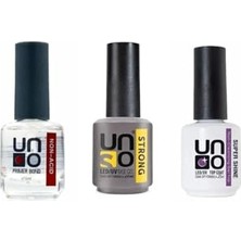 Ceylan Adam Uno Kalıcı Oje Seti: Non-Acid Primerbond 15 Ml, Strong Base Coat 15 Ml, Top Coat 15 Ml, Şeffaf