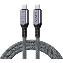 Ceylan Adam Fast USB 4.0 40GBPS, 240W, 8K60Hz Usb4.0 Usb-C Kablosu 1.5 Metre Gri Klv-1.5