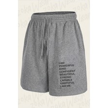 Zoka Wear I Am Powerful Kind Confident Beautiful Strong Capable Grateful I Am Me Baskılı Şort Unisex