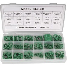 Klima O-Ring Conta Seti 270 Parça 18 Farklı Ölçü Yeşil Klima O-Ring Lastik Conta Seti R134A R12 R22 R410A Oto Klima Sanayi Klima Sızdırmazlık Conta Tamir Bakım Seti