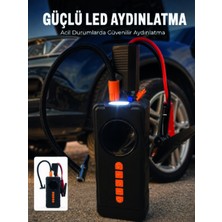 Milas Toptan 10000MAH Şarjlı Araç Kompresörü Akü Takviye Cihazı Powerbank Özellikli Dijital Lastik Şişirme Pompası