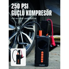 Milas Toptan Dijital Araç Kompresörü 4 Fonksiyonlu Akü Takviye Lastik Şişirme Powerbank ve LED El Feneri