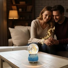 TCX Romantik LED Işıklı Müzikli Kar Küresi ile Dekoratif Hilal Biblo