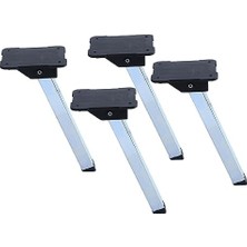 Ceylan Adam BADEM10 4 Adet Metal Plastik Siyah Katlanır 20 cm Sofra Ayağı Taban Yer Sofrası Sini Altı