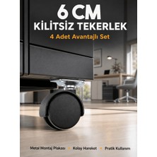 Milas Toptan Masa ve Koltuk Için Kilitsiz Tekerlek Seti 6 cm