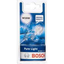 W16W (955) Pure Light Araba Ampulü - 12 V 16 W W2,1x9,5d - 2 Ampul