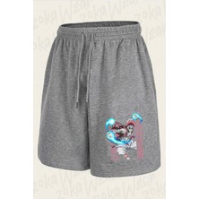 Zoka Wear Demon Slayer Akaza Ozel Tasarim V2 Baskılı Şort Unisex