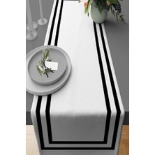 Ceylan Adam 40X140 cm Klasik Çerçeveli Tay Tüyü Dokuma Premium Leke Tutmaz Kumaş Masa Örtüsü Runner RNR321