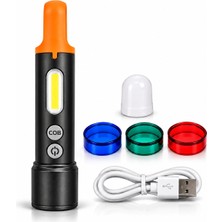 Milas Toptan GS-7560 Ultra Parlak Cob LED 9 Modlu Askılı Şarjlı El Feneri