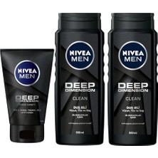 Ceylan Adam Men Deep Dimension Yüz ve Sakal Temizleme Jeli 100 ml + Men Deep Dimension Duş Jeli 500 ml X2