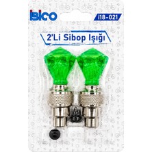 Milas Toptan 2pcs Yeşil Elmas Kesim Prizma Model Sibop Işık Pilli Bisiklet - Motor - Araç Hareket Sensörlü İ18-021