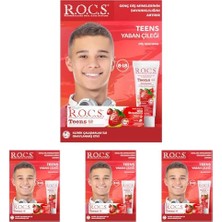 Ceylan Adam Diş Macunu, Teen 8-18 Yaş Yaban Çileği Tadında, 1 Paket(1 x 74 G) (4 Paketi)