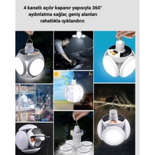 Milas Toptan Güneş Enerjili Katlanabilir 5 Kanatlı Solar Bahçe Lambası