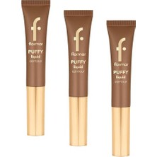 Ceylan Adam Puffy Liquid Hafif Yapılı & Sünger Aplikatörlü Yoğunluğu Ayarlanabilir Likit Kontür (3 Paketi)