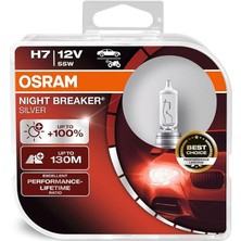 Night Breaker Silver 12V H7 55W 64210NBS 130M Fazla Mesafe