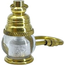 Ceylan Adam Vintage Görünümlü Camlı Pirinç Gaz Lambası Anahtarlık