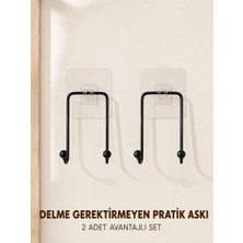 Milas Toptan 2 Adet Çok Amaçlı Yapışkanlı Askı Ev Mutfak Banyo Düzenleyici
