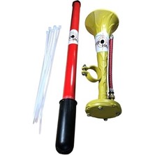 Ceylan Adam Yüksek Desibelli Havalı Pompa Bisiklet Kornası Havalı Kamyon Kornası (Sarı-Kırmızı)