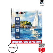 Ceylan Adam 20X20 cm Eskiz ve Kara Kalem Defteri; 300 G, 12 Sayfa, Telli