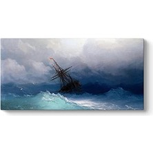 Ceylan Adam Ivan Ayvazovski, Fırtınalı Denizde Gemi Tablosu 160 x 80