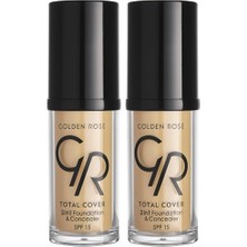 Ceylan Adam Kapatıcı, Total Cover 2si1 Arada, ve Fondöten No: 15 Warm Sand - 30 ml (2 Paketi)