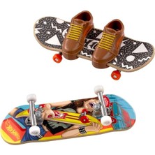 Wheels Skate Retro Temalı Ikili Parmak Kaykay ve Ayakkabı Paketleri HXL17-HXL20