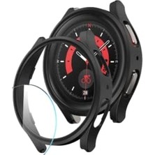 Ceylan Adam Samsung Galaxy Watch 5 Pro Için Siyah Silikon Tpu Kasa ve Ekran Koruyucu