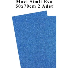 Ceylan Adam Mavi Simli Eva 50X70 cm 2 Adet Simli Eva Süngeri Okul Kreş Anasınıfı Elişi Etkinlikleri