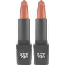 Ceylan Adam Ruj, 303 Nude Rose Parlak, Nemlendirici Etkili Pürüzsüz Dudak Görünümü - Glossy Lipstick (2 Paketi)
