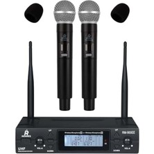 Ceylan Adam RM-900EE Uhf Çiftli Kablosuz El Mikrofonu; 2X100 Kanal, Çift Anten ve LCD Ekran