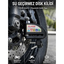 Milas Toptan Suya Dayanıklı 110DB Alarmlı Çelik Disk Kilidi Yeni Nesil