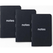 Cep Not Defteri, 3'lü Defter Seti, Çizgili Mini Defter, 48 Sayfa