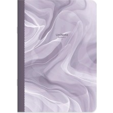 Color Noktalı Tel Dikişli Kuşe Kapak Uninote Marble Defter Mor 18,5X26