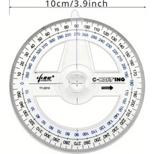 Protractor Cetvel, Şeffaf Matematik, Geometri, Tasarım ve Sanat Projeleri Için İDEAL-1AD