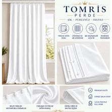 Karasi Saten Güneşlik Perde 1. Kalite Elegant Kumaş Beyaz