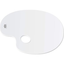 Plastik Beyaz Oval Palet 20X30CM
