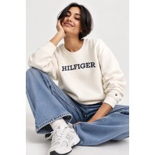 Tommy Hilfiger Hilfiger Monotip Nakışlı Rahat Kesim Sweatshirt