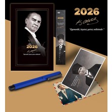Gazi Paşa Atatürk Ajandası Ayraç Kartpostal Kalem - Lacivert