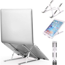 Bilgisayar Laptop Standı Macbook Notebook Stant Katlanabilir Ayarlanabilir Metal Stand, Gümüş/gri