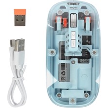 Milas Toptan Bluetooth 5.2 ve 2.4g USB Kablosuz Mouse Pilli Mavi Tasarım