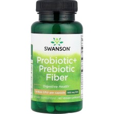 Swanson Vitamins, Probiotic + Prebiotic Fibre, 60 Vegan Capsules