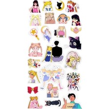 Ceylan Adam Sailor Moon Sticker Laptop Tablet Telefon Ajanda Bullet Journal Motor Sticker Suya Dayanıklı
