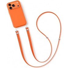 Ceylan Adam iPhone 17 Pro Max ile Uyumlu Tüm Serilerle Çapraz Ayarlanabilir Yüksek Kaliteli Şık Crossbody Strap Telefon Askısı - Turuncu