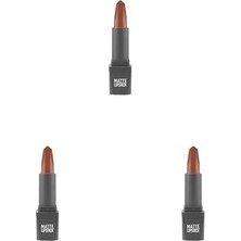 Ceylan Adam Mat Ruj, Yoğun Renk Veren Uzun Süre Kalıcı Nemlendirici Kadifemsi, Matte Lipstick 403 Caramel Nude (3 Paketi)