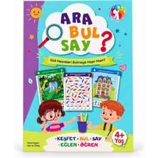 Mert Bebek Ara Bul Say Etkinlik Kitabı 4+ Yaş – Okul Öncesi Gizli Nesne Bulma, Sayma ve Dikkat Etkinlikleri