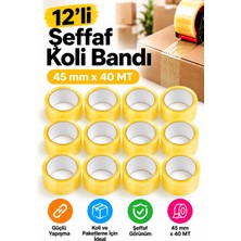 Anı Ofis Kırtasiye 12’li Şeffaf Koli Bandı 45 mm x 40 Metre Güçlü Yapışkanlı Paketleme Bandı