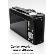 Milas Toptan 3 Inç Ekranlı Vlog Kamerası Type C Şarjlı Dijital Fotoğraf Makinesi